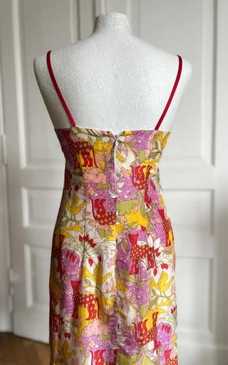Sukienka midi na wesele vintage jedwabna slip dress 90s Nanette Lepore | 34 36
