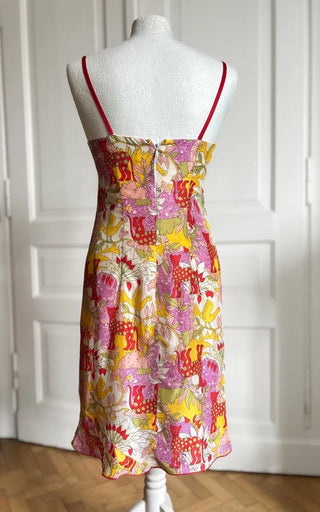Sukienka midi na wesele vintage jedwabna slip dress 90s Nanette Lepore | 34 36