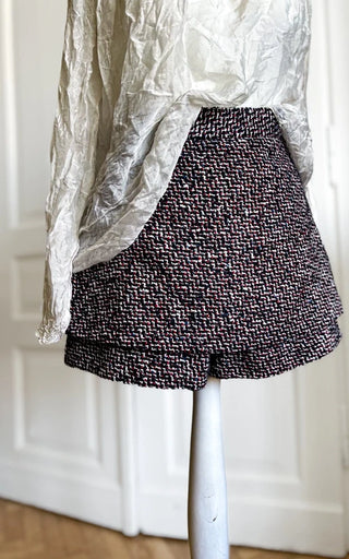Spódnicospodnie tweed spódnica mini szorty wysoki stan Maje | 34 36