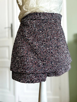 Spódnicospodnie tweed spódnica mini szorty wysoki stan Maje | 34 36