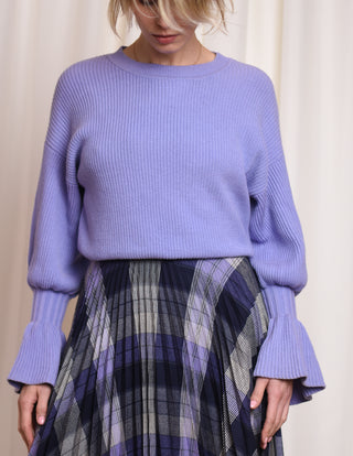 Fioletowy sweter oversize z rozszerzanymi rękawami Moth by Anthropologie | 36 38
