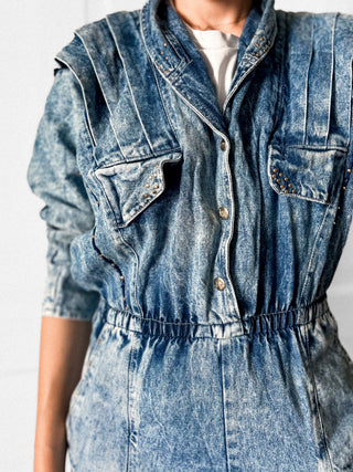 Kombinezon dekatyzowany jeans 80s Vintage St. Denis | 36 38
