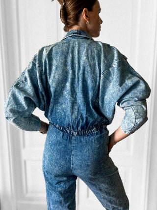 Kombinezon dekatyzowany jeans 80s Vintage St. Denis | 36 38