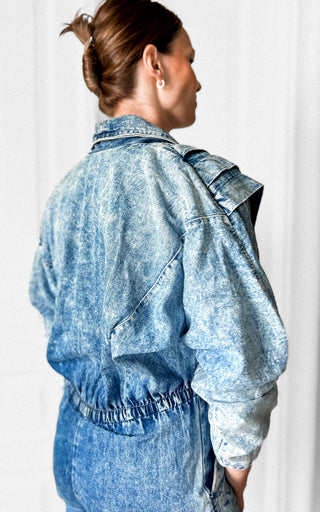 Kombinezon dekatyzowany jeans 80s Vintage St. Denis | 36 38