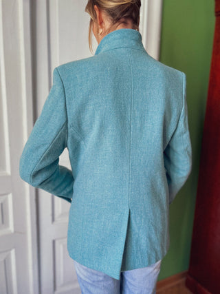 Niebieska błękitna wełniana marynarka Harris Tweed Miss Antonette Franz Haushofer | 38 40+