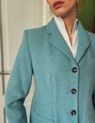 Niebieska błękitna wełniana marynarka Harris Tweed Miss Antonette Franz Haushofer | 38 40+