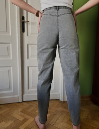 Szare jeansy spodnie zwężane wysoki stan true vintage 80s Gitano | 34 36