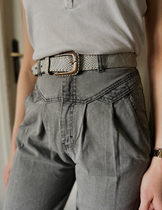 Szare jeansy spodnie zwężane wysoki stan true vintage 80s Gitano | 34 36