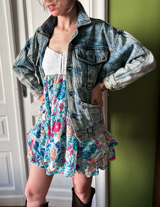 Jeansowa kurtka trucker true 80s vintage acid wash denim batwing oversize Palmetto's | 36 38