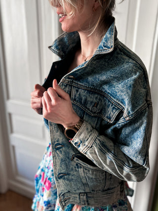 Jeansowa kurtka trucker true 80s vintage acid wash denim batwing oversize Palmetto's | 36 38