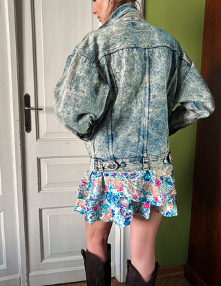 Jeansowa kurtka trucker true 80s vintage acid wash denim batwing oversize Palmetto's | 36 38
