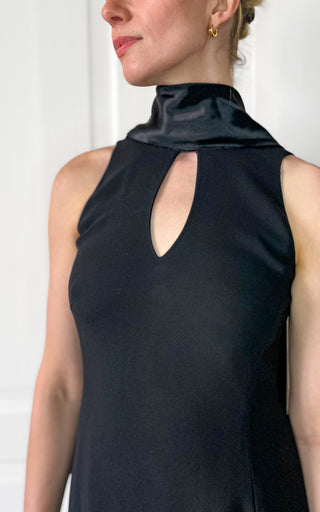 Czarna suknia wieczorowa midi black tie z szalem Precis Petite | 38 40