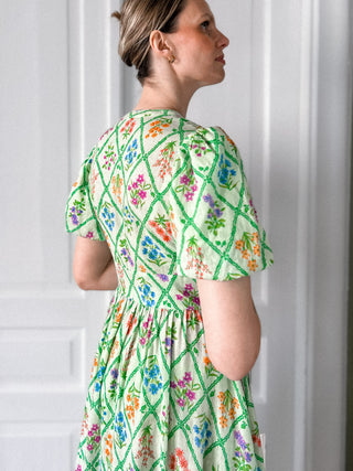 Zielona sukienka w kwiaty maxi boho lyocell Nobody’s Child | 38
