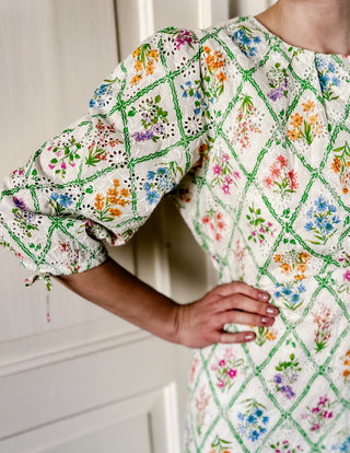 Biała sukienka maxi boho w kwiaty organiczna bawełna Nobody’s child | 40 42