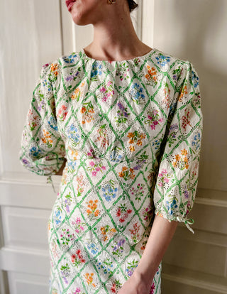 Biała sukienka maxi boho w kwiaty organiczna bawełna Nobody’s child | 40 42