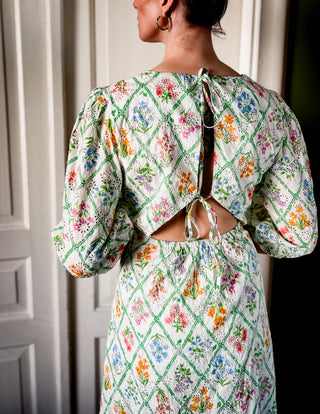 Biała sukienka maxi boho w kwiaty organiczna bawełna Nobody’s child | 40 42