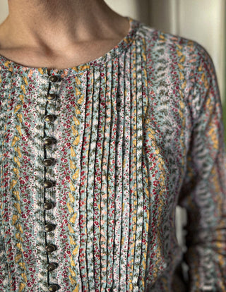 Kwiatowa bawełniana bluzka koszula boho Meave | 40 42