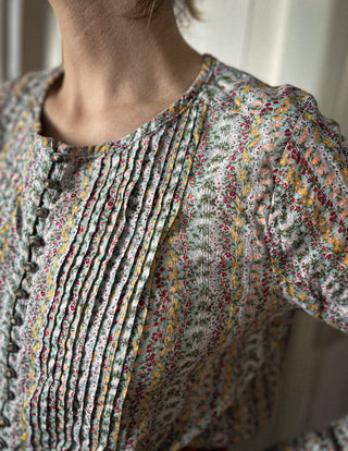 Kwiatowa bawełniana bluzka koszula boho Meave | 40 42
