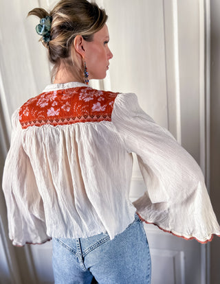 Kremowa bawełniana bluzka koszula boho Intimately by Free People | 34+
