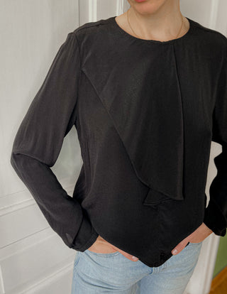 Czarna elegancka bluzka z wiskozy Saint Tropez | 38 40
