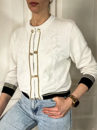 Kremowy sweter marynarski Mondi | 38